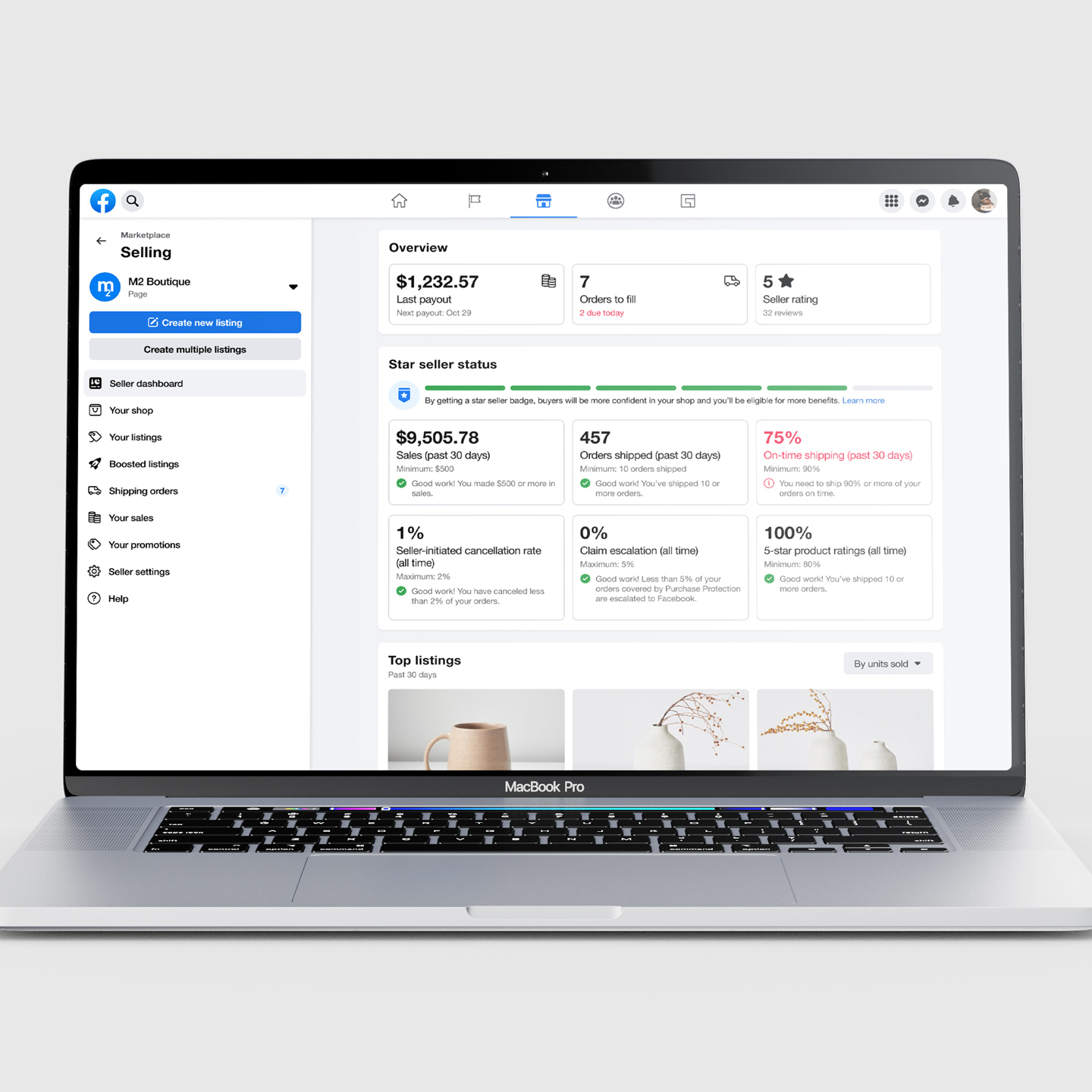 Facebook Marketplace Seller Dashboard
